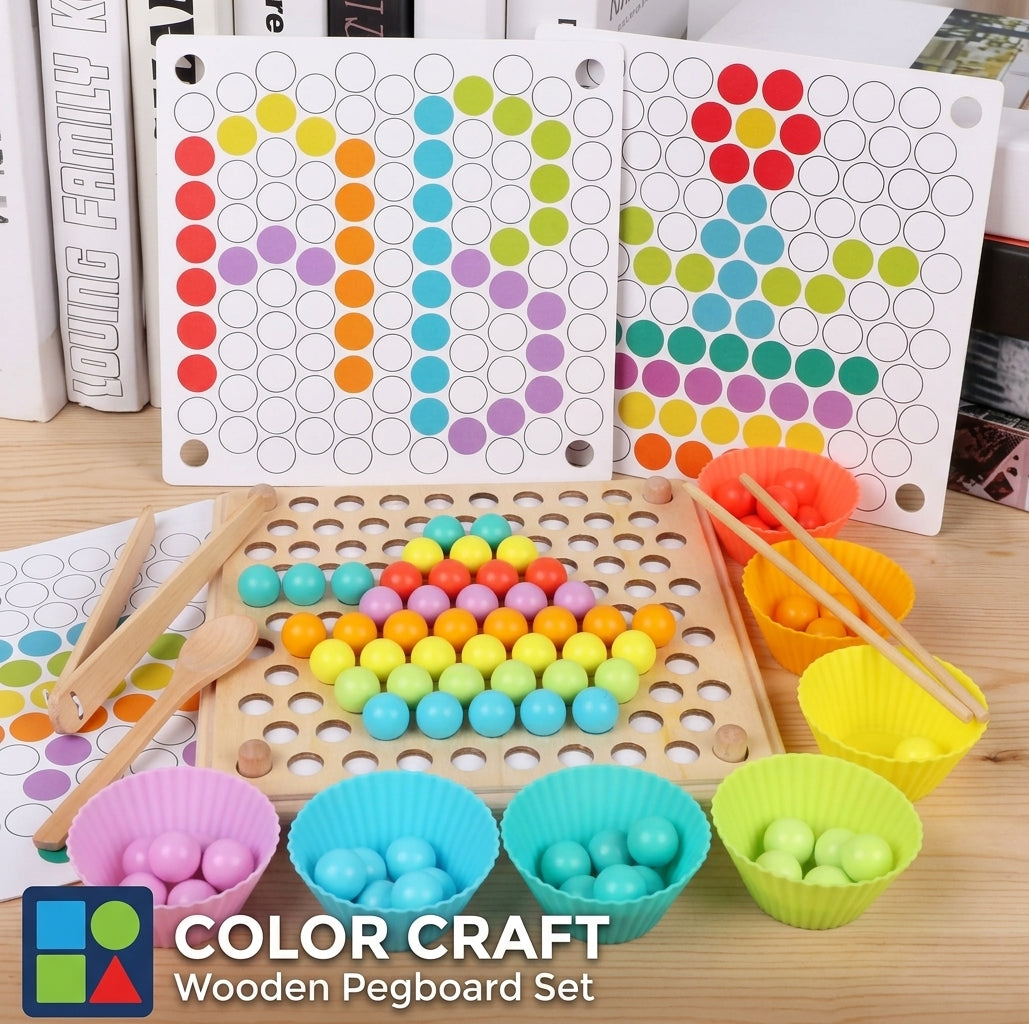 Wooden Montessori Bead Holder