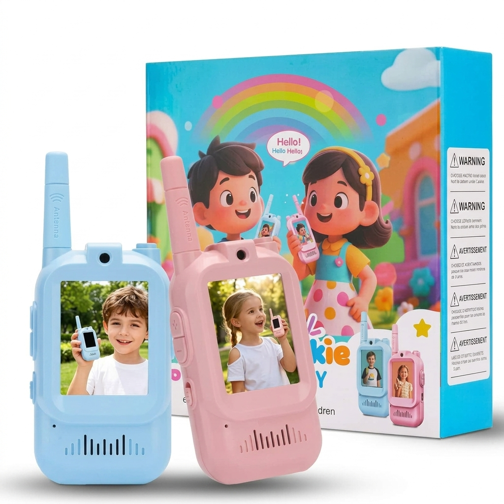 Kids Mini Smart Walkie-Talkie with Built-In Camera (Set of 2)