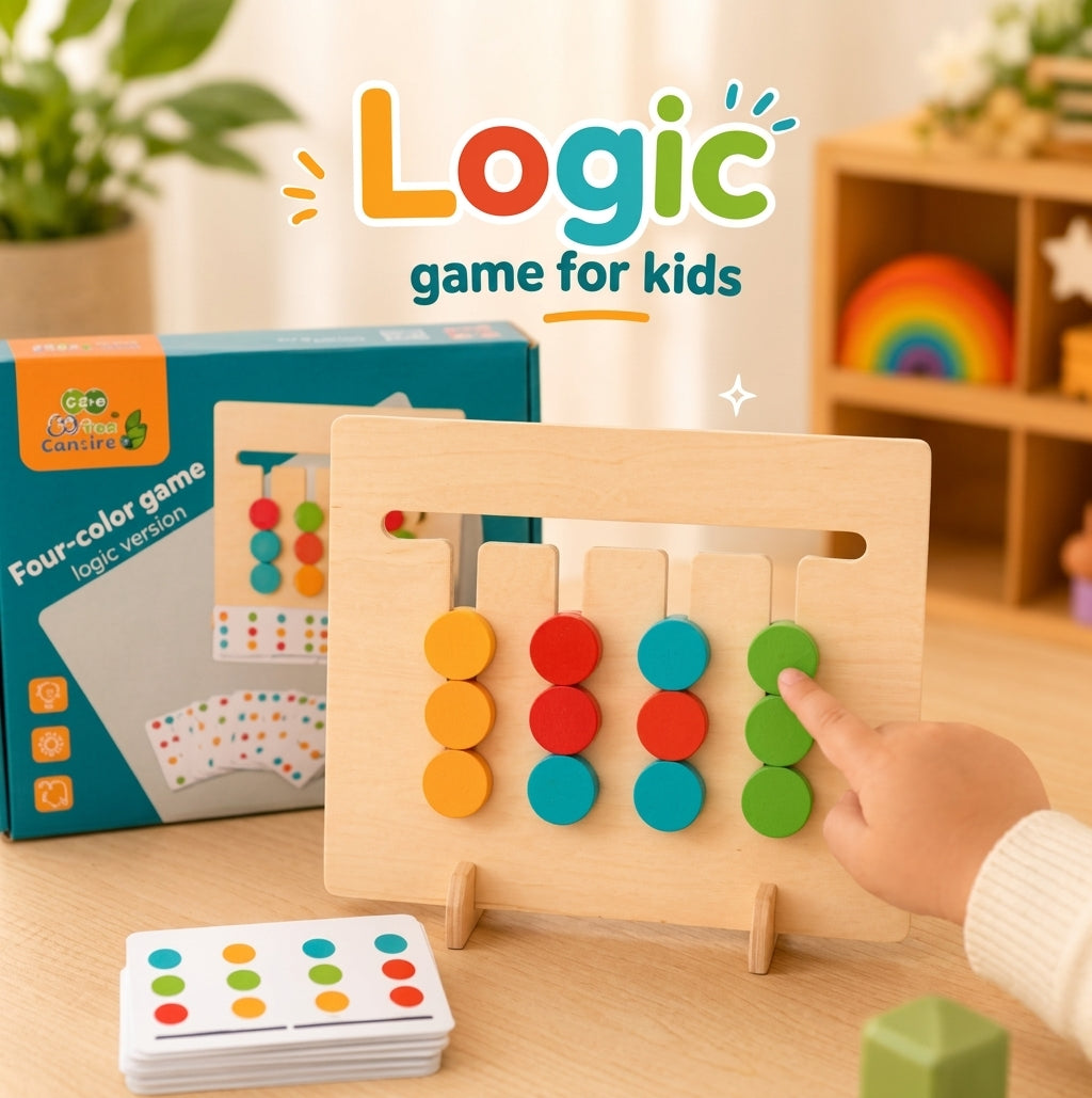 Wooden Four Colour Logic Game – Pattern Matching Toy