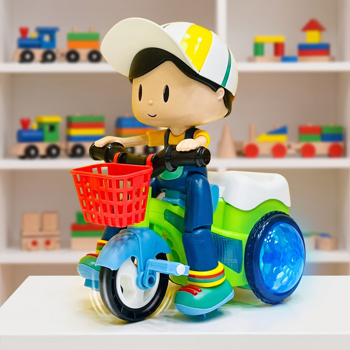 Stunt Tricycle Bump and Go Musical Toy with 4D Lights