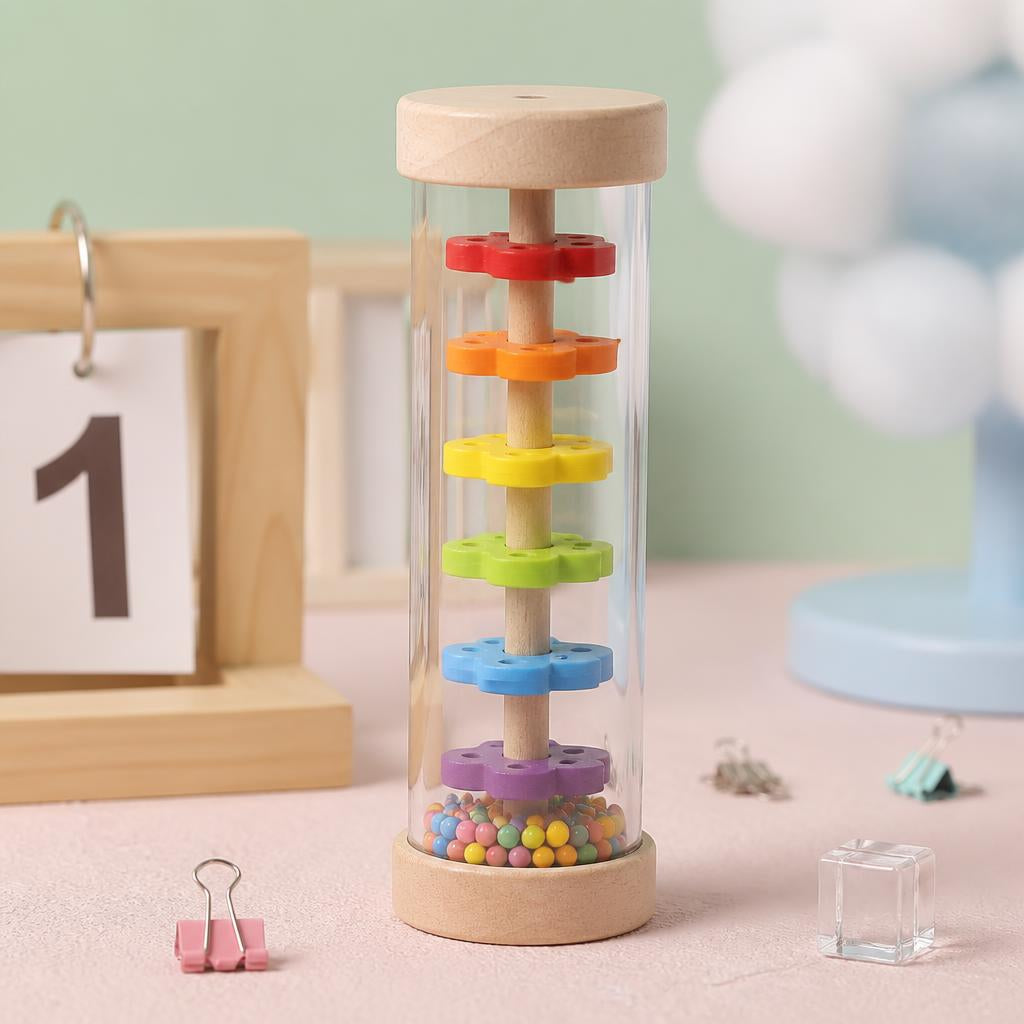 Wooden Rainmaker Rattle toy for Infants