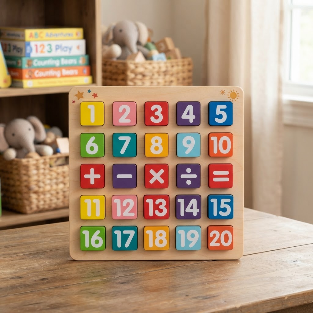 Wooden Math Matching Board