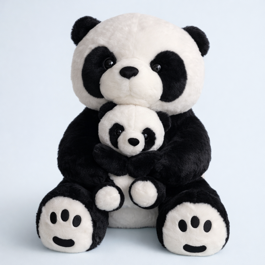 Adorable Panda with Baby
